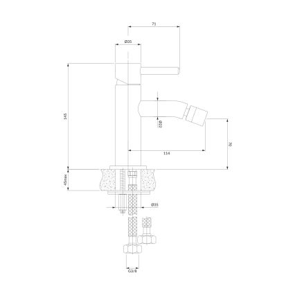 OMNIRES Y1220CR - Bidė čiaupas Y 14,5 cm blizgus chromas