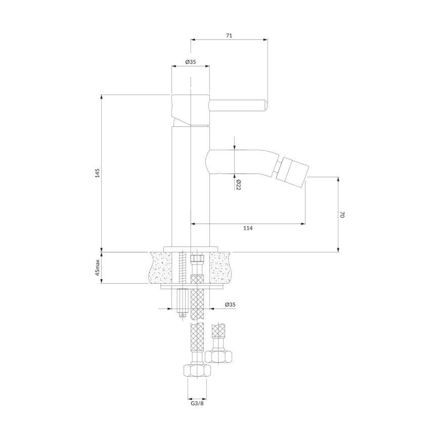OMNIRES Y1220CR - Bidė čiaupas Y 14,5 cm blizgus chromas