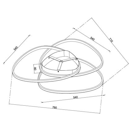 Ondaluce - dimeriu reguliuojamas LED lubų šviestuvas ROSE LED/80W/230V auksinis