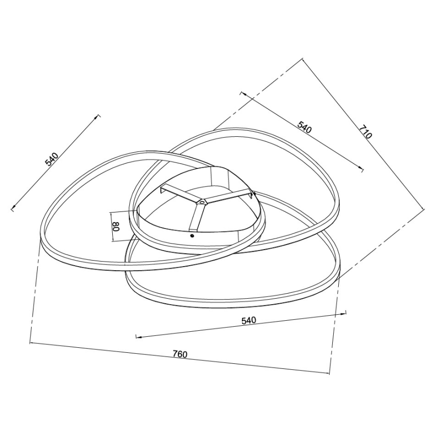 Ondaluce - dimeriu reguliuojamas LED lubų šviestuvas ROSE LED/80W/230V auksinis