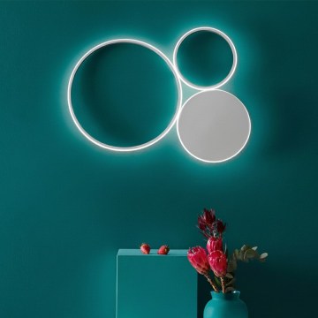 Ondaluce - dimeriu reguliuojamas LED sieninis šviestuvas POIS LED/42W/230V sidabrinis