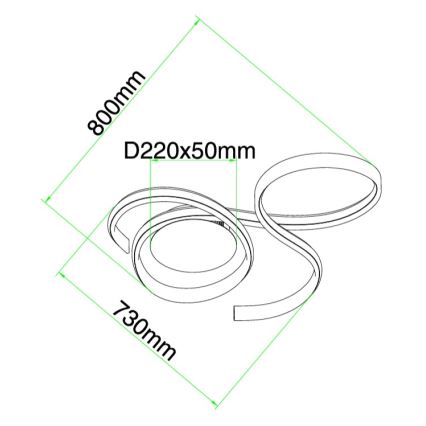 Ondaluce - dimeriu reguliuojamas LED sieninis šviestuvas TWIST LED/57W/230V baltas