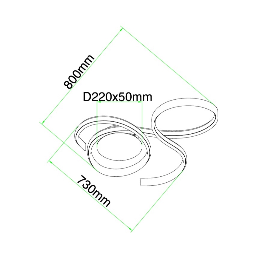 Ondaluce - dimeriu reguliuojamas LED sieninis šviestuvas TWIST LED/57W/230V baltas