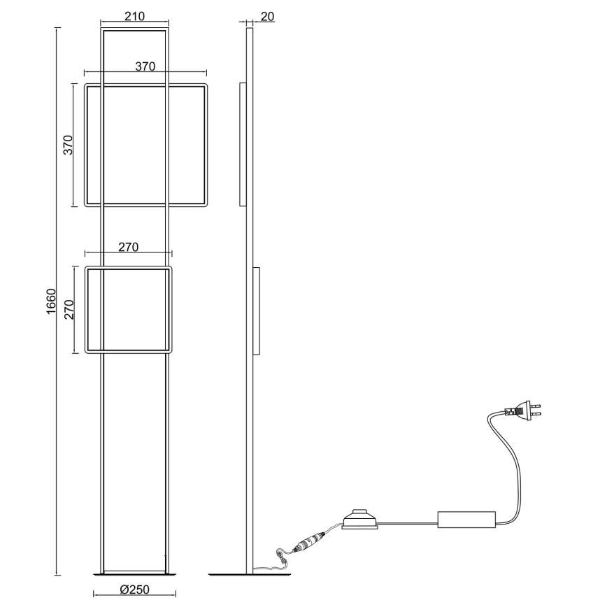 Ondaluce - Dimeriuojama LED grindinė lempa DOWEL LED/77W/230V auksinė