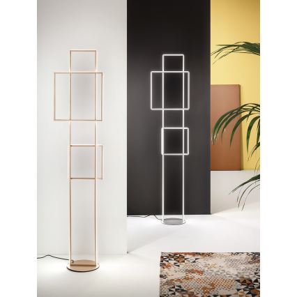 Ondaluce - Dimeriuojama LED grindų lempa DOWEL LED/77W/230V 166 cm auksinė