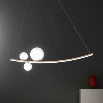 Ondaluce - Dimeriuojama LED liustra ant troselio ALTALENA LED/48W/230V auksinė/balta