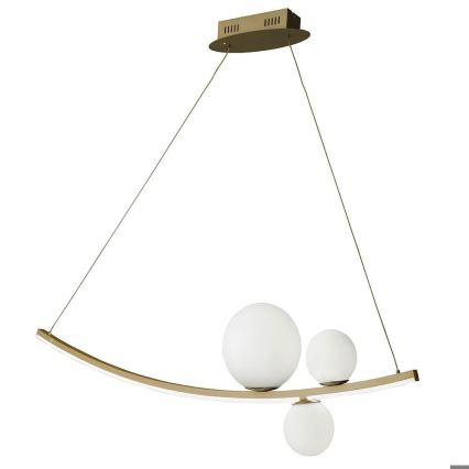 Ondaluce - Dimeriuojama LED liustra ant troselio ALTALENA LED/48W/230V auksinė/balta