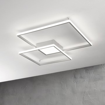 Ondaluce - dimeriuojamas LED lubinis šviestuvas DOWEL LED/46W/230V 55x55 cm sidabrinis