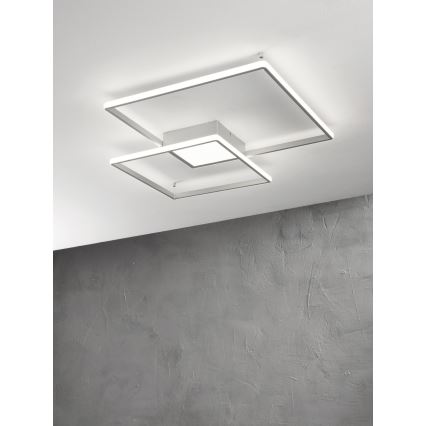 Ondaluce - dimeriuojamas LED lubinis šviestuvas DOWEL LED/46W/230V 55x55 cm sidabrinis