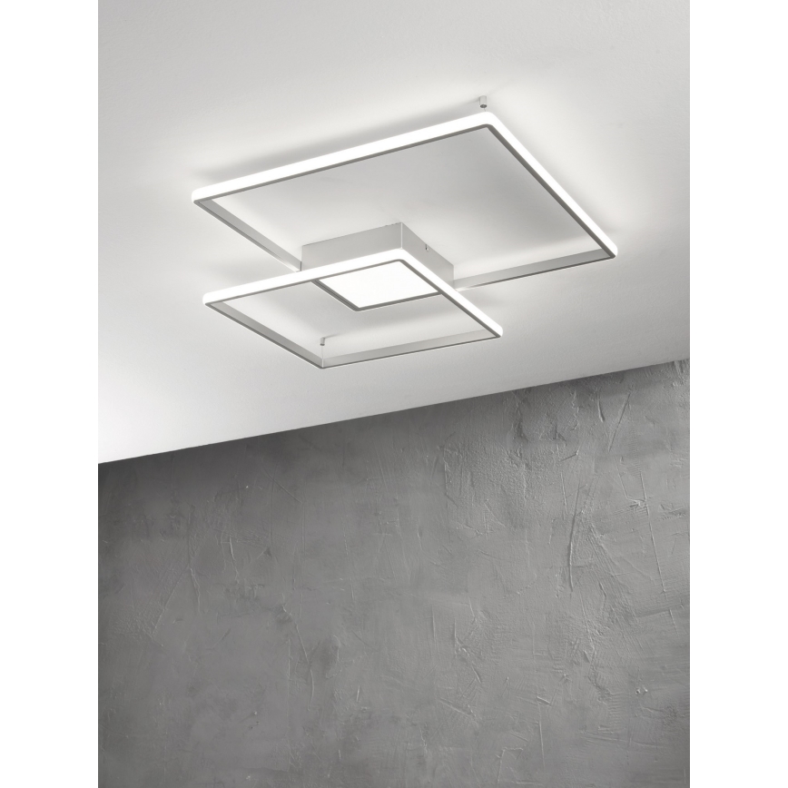 Ondaluce - dimeriuojamas LED lubinis šviestuvas DOWEL LED/46W/230V 55x55 cm sidabrinis