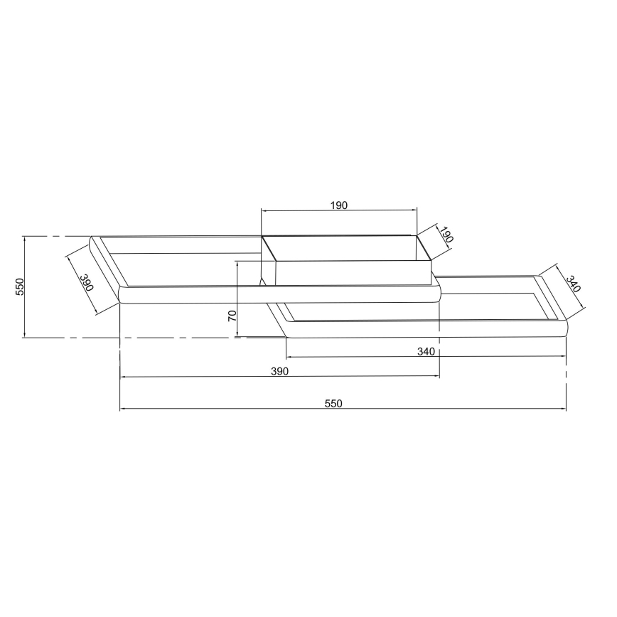 Ondaluce - dimeriuojamas LED lubinis šviestuvas DOWEL LED/46W/230V 55x55 cm sidabrinis