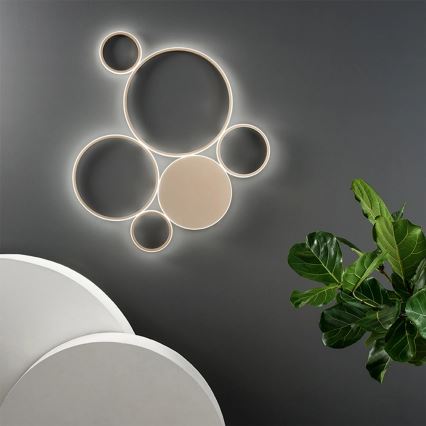 Ondaluce - dimeriuojamas LED lubinis šviestuvas POIS LED/68W/230V, auksinis