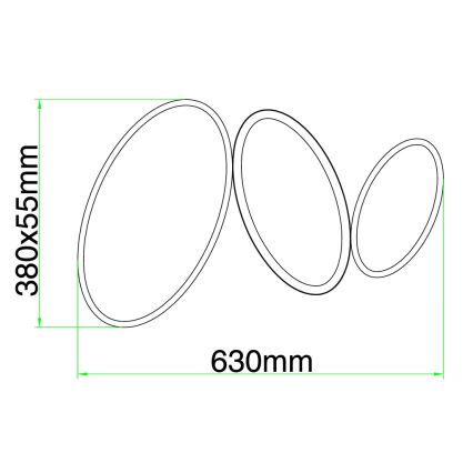 Ondaluce - Dimeriuojamas LED lubinis šviestuvas RICE LED/25W/230V 38x63 cm auksinis