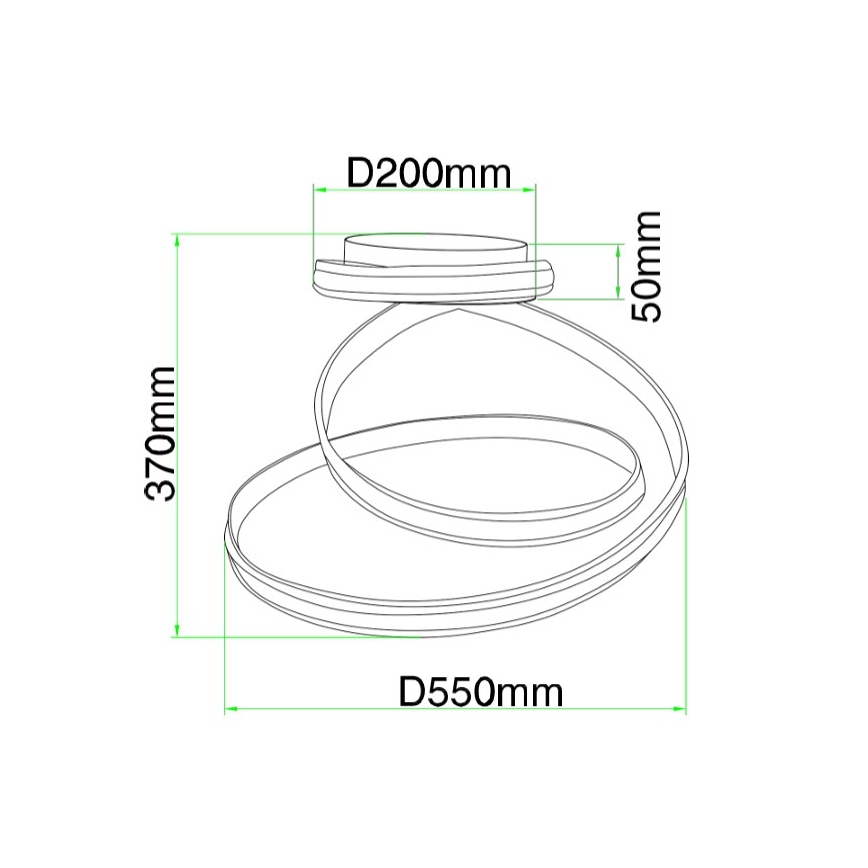 Ondaluce - dimeriuojamas LED lubinis šviestuvas VUELTA LED/37W/230V skersmuo 55 cm balta