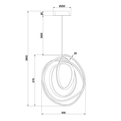 Ondaluce - dimeriuojamas LED pakabinamas šviestuvas ant laido GOLDEN LED/50W/230V auksinis