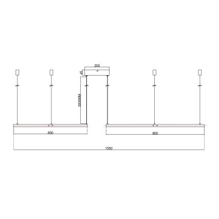 Ondaluce - Reguliuojama LED liustra ant laido SOEL LED/28W/230V + LED/38W + LED/47W Ø 100/80/60 cm balta