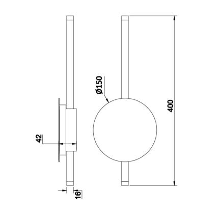 Ondaluce - dimeriuojamas LED sieninis šviestuvas JAMES LED/16W/230V auksinis