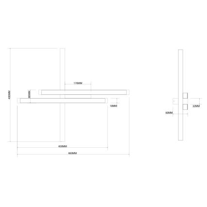 Ondaluce - dimeriuojamas LED sieninis šviestuvas MOVIDA LED/20W/230V auksinis