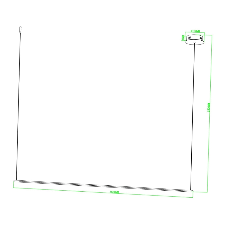 Ondaluce - dimeriuojamas pakabinamas šviestuvas ant laido GENIUS LED/28W/230V juodas