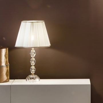 Ondaluce - Krištolinė stalo lempa BRIGIDA 1xE27/15W/230V kreminė/skaidri