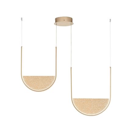 Ondaluce - LED dimeriuojama pakabinama liustra ant laido LOTUS LED/55W/230V auksinė