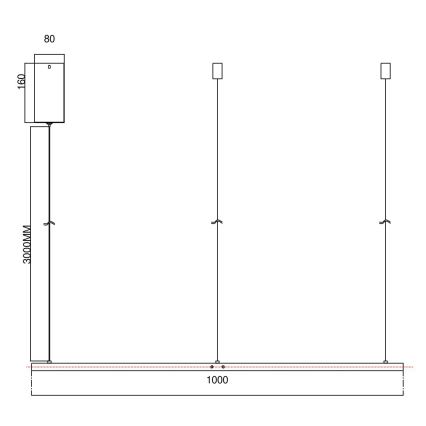 Ondaluce - LED dimeriuojama pakabinama liustra SOEL LED/47W/230V, skersmuo 100 cm, aukso spalvos