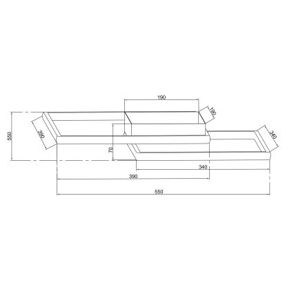 Ondaluce - LED dimeriuojamas lubinis šviestuvas DOWEL LED/46W/230V sidabrinis