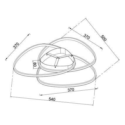 Ondaluce - LED dimeriuojamas lubų šviestuvas ROSE LED/60W/230V 50x54 cm sidabrinis