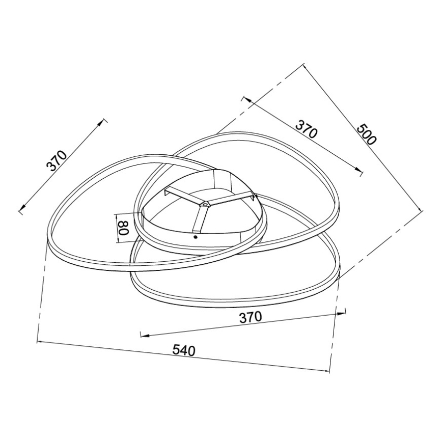 Ondaluce - LED dimeriuojamas lubų šviestuvas ROSE LED/60W/230V 50x54 cm sidabrinis