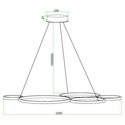 Ondaluce - LED dimeriuojamas pakabinamas šviestuvas ant laido POIS LED/60W/230V auksinis
