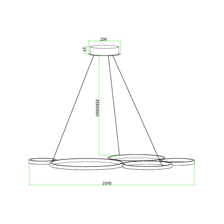 Ondaluce - LED dimeriuojamas pakabinamas šviestuvas ant laido POIS LED/60W/230V auksinis