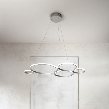 Ondaluce - LED dimeriuojamas pakabinamas šviestuvas ant laido POIS LED/60W/230V, sidabro spalvos