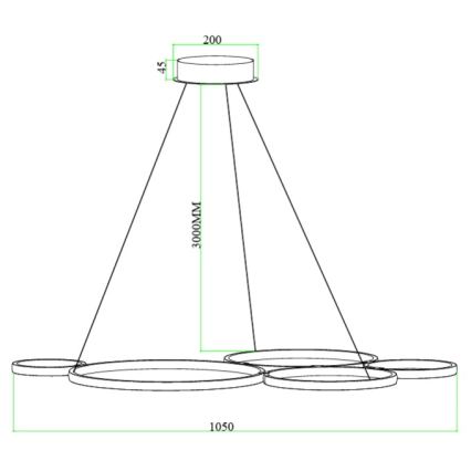 Ondaluce - LED dimeriuojamas pakabinamas šviestuvas ant laido POIS LED/60W/230V, sidabro spalvos