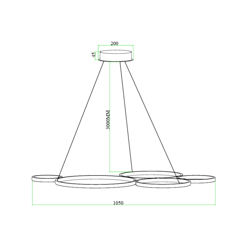 Ondaluce - LED dimeriuojamas pakabinamas šviestuvas ant laido POIS LED/60W/230V, sidabro spalvos