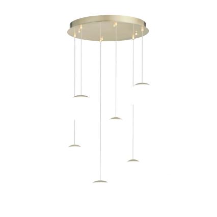 Ondaluce - LED liustra ant laido SANTOS LED/48W/230V, skersmuo 45 cm, auksinė/balta