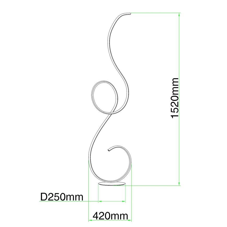 Ondaluce - LED Reguliuojama grindinė lempa FLOK LED/44W/230V balta