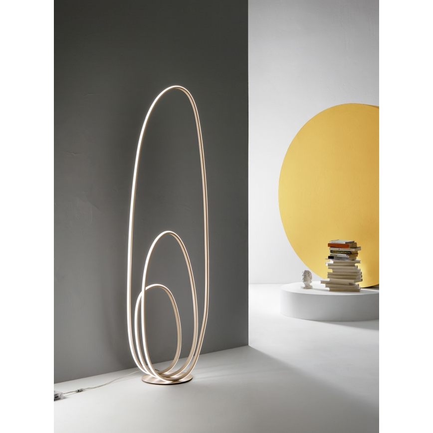Ondaluce - LED reguliuojama grindų lempa GOLDEN LED/45W/230V 160 cm auksinė