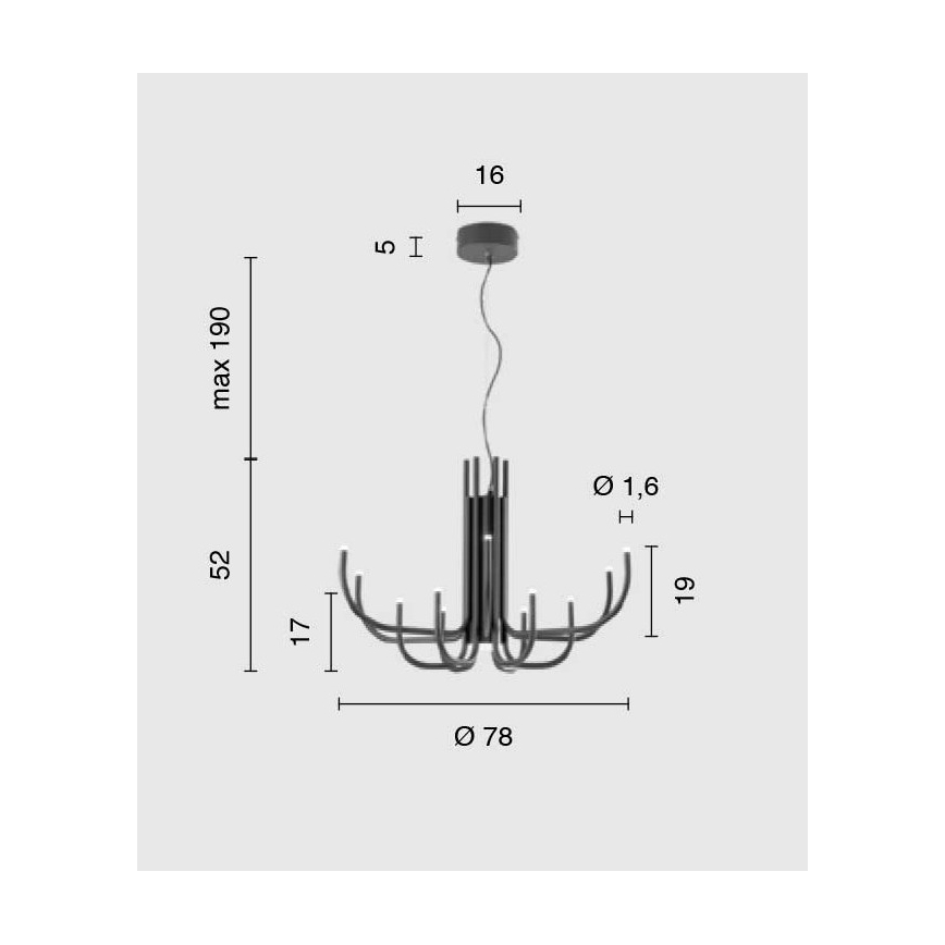 Ondaluce - LED reguliuojama liustra ant kabelio NOUVEAU LED/35W/230V Ø 78 cm auksinė