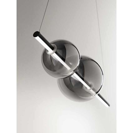 Ondaluce - LED reguliuojamas pakabinamas šviestuvas ant laido FUFI LED/40W/230V juodas/dūminė juoda