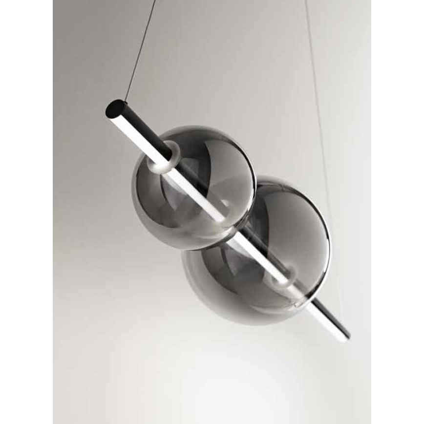 Ondaluce - LED reguliuojamas pakabinamas šviestuvas ant laido FUFI LED/40W/230V juodas/dūminė juoda