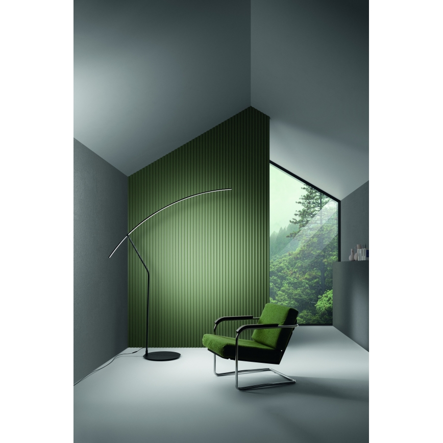 Ondaluce - LED reguliuojamo ryškumo grindinė lempa FOLAGA LED/30W/230V juoda