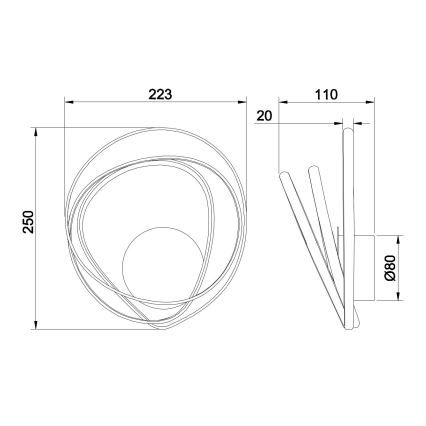 Ondaluce - LED sieninis šviestuvas GOLDEN LED/23W/230V auksinis