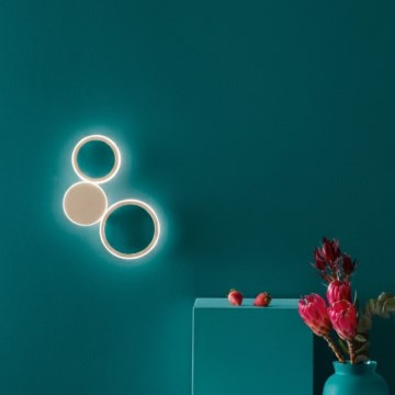 Ondaluce - LED sieninis šviestuvas POIS LED/20W/230V auksinis