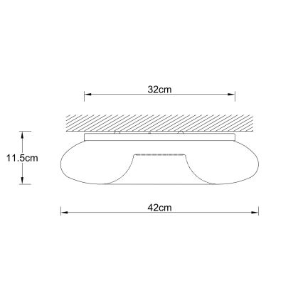 Ondaluce - Lubinis šviestuvas DODI 3xE27/15W/230V skersmuo 42 cm, balta