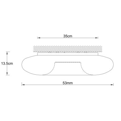 Ondaluce - Lubinis šviestuvas DODI 4xE27/15W/230V Ø 53 cm baltas