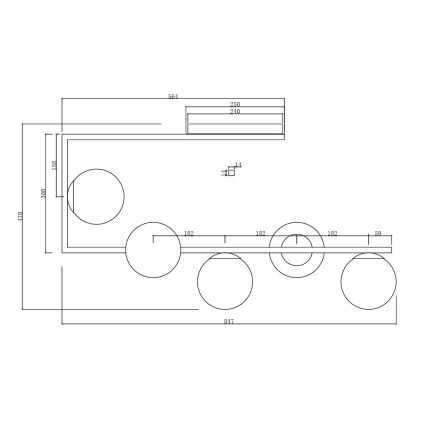 Ondaluce - Pakabinama liustra MONILE ant strypo 5xE14/10W/230V auksinė/balta