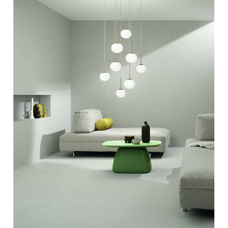 Ondaluce - Pakabinama liustra su kabeliu JEWEL 1xE14/10W/230V Ø 17 cm auksinė/balta