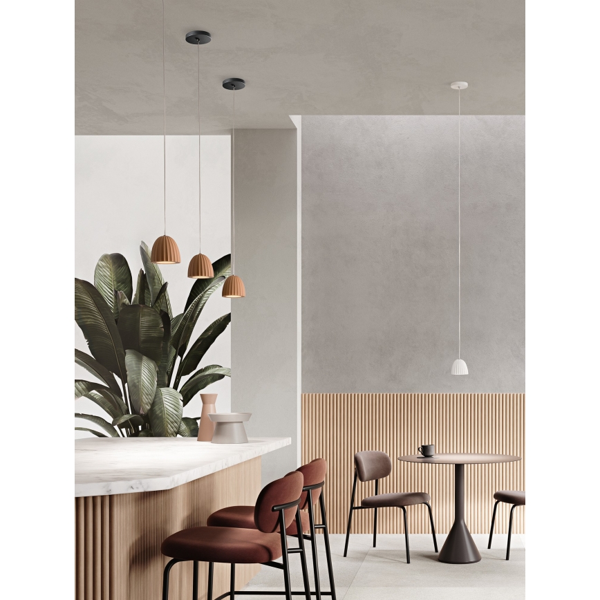 Ondaluce - Pakabinamas šviestuvas ant laido CONCRETE 1xGU10/7,5W/230V skersm. 10,5 cm betonas/balta