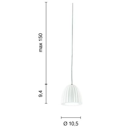 Ondaluce - Pakabinamas šviestuvas ant laido CONCRETE 1xGU10/7,5W/230V skersm. 10,5 cm betonas/balta