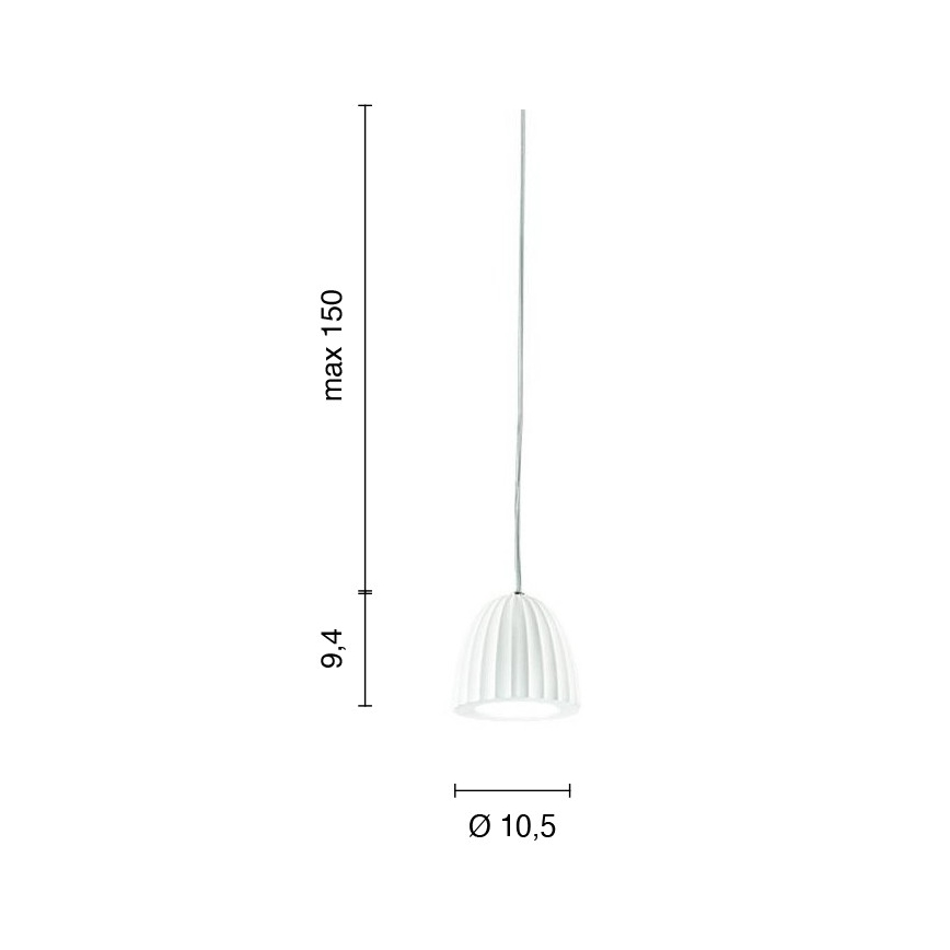 Ondaluce - Pakabinamas šviestuvas ant laido CONCRETE 1xGU10/7,5W/230V skersm. 10,5 cm betonas/balta